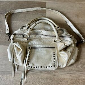 Moni Moni Gold Leather Shoulder Bag